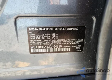 2018 BMW M550Xi z USA, uszkodzony, nr VIN WBAJB9C54JG464330